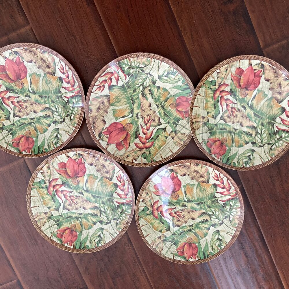 Precidio Premium Tropical Vibe 11" Melamine Dinner Plates Five